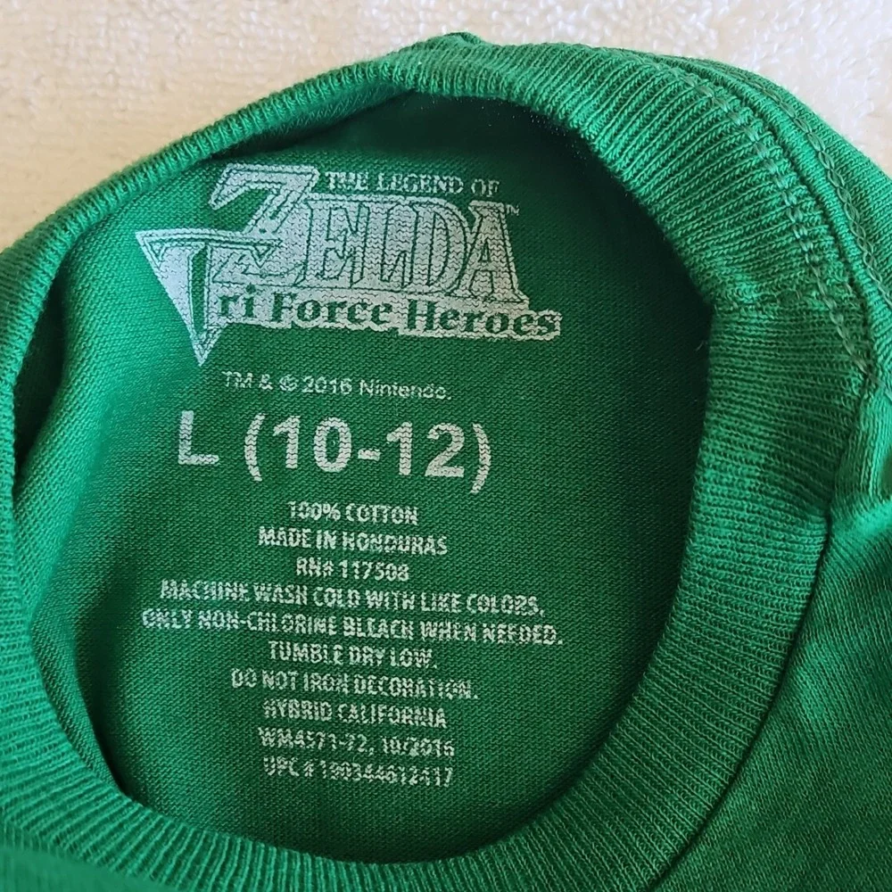 Nintendo Link 100% Cotton T-Shirt The Legend of Zelda: Tri Force Heroes 2016